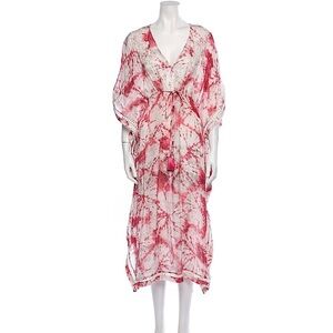 NWT ROCOCO SAND Ava Kaftan Lace Rosewood Tie-Dye maxi boho Dress women’s size XL